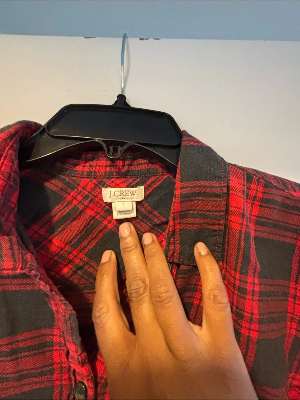 J. Crew Red and Black Plaid Button-Down Shirt